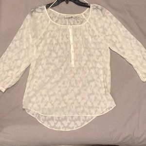 Sheer white drapey blouse